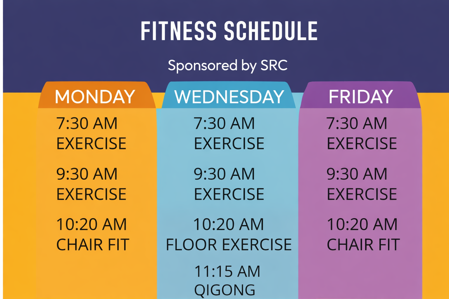 Fitness class poster