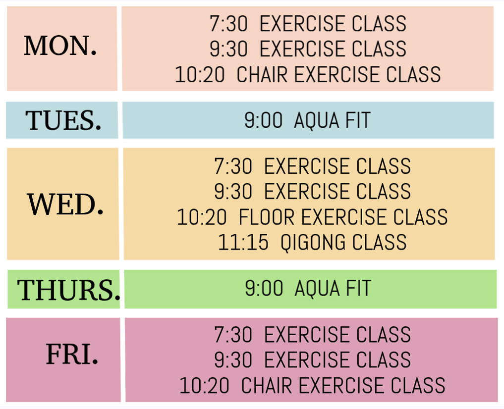 JUNE FITNESS SCHEDULE-v2 Fitness class poster